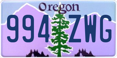 OR license plate 994ZWG