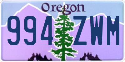 OR license plate 994ZWM