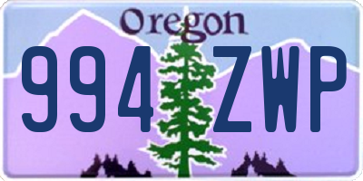 OR license plate 994ZWP