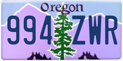 OR license plate 994ZWR