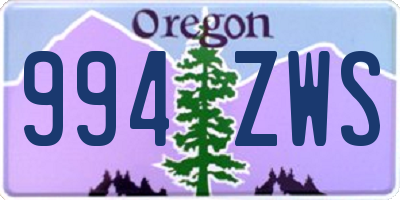 OR license plate 994ZWS