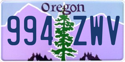 OR license plate 994ZWV