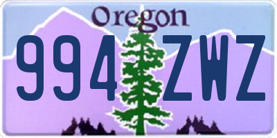 OR license plate 994ZWZ