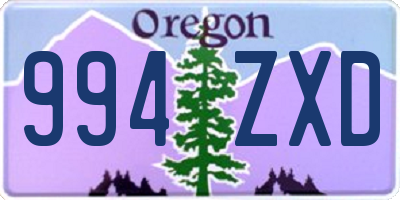 OR license plate 994ZXD