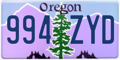 OR license plate 994ZYD