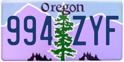 OR license plate 994ZYF