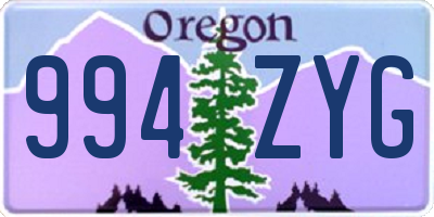 OR license plate 994ZYG