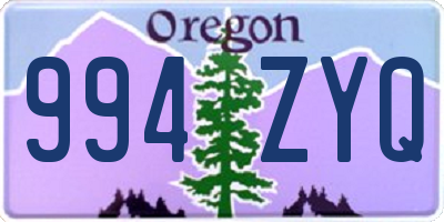 OR license plate 994ZYQ
