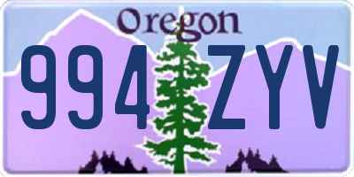 OR license plate 994ZYV