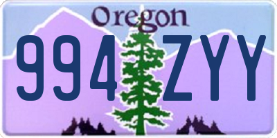 OR license plate 994ZYY