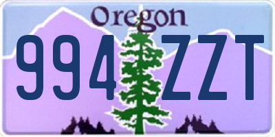 OR license plate 994ZZT