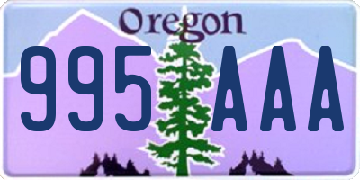 OR license plate 995AAA