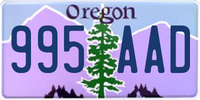 OR license plate 995AAD