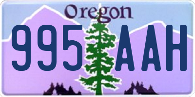 OR license plate 995AAH