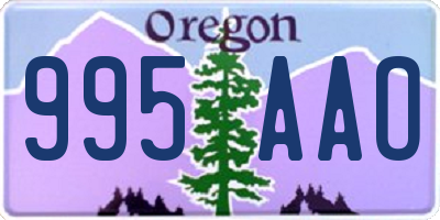 OR license plate 995AAO