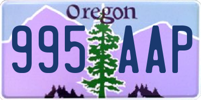 OR license plate 995AAP