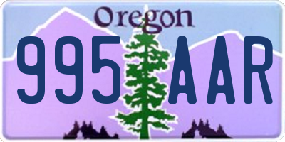 OR license plate 995AAR