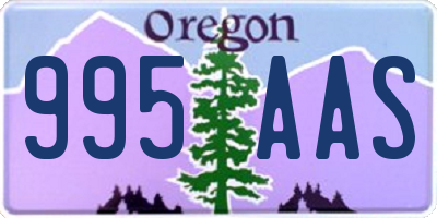 OR license plate 995AAS