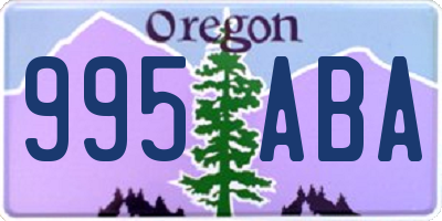 OR license plate 995ABA