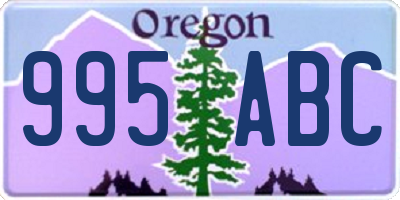 OR license plate 995ABC