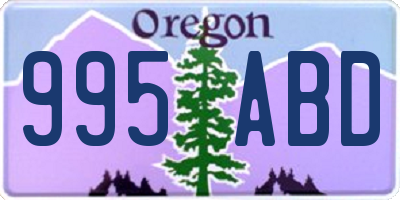 OR license plate 995ABD