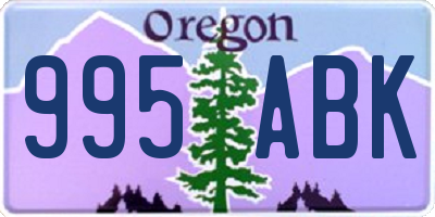 OR license plate 995ABK