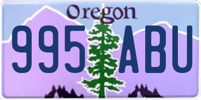 OR license plate 995ABU