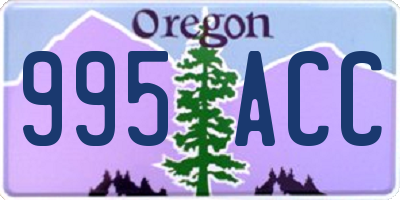 OR license plate 995ACC