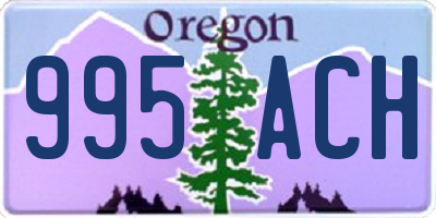 OR license plate 995ACH