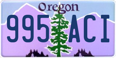 OR license plate 995ACI