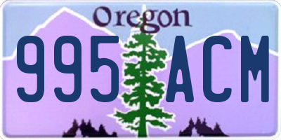 OR license plate 995ACM