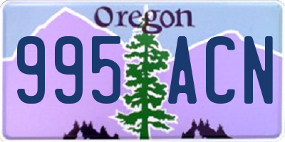 OR license plate 995ACN