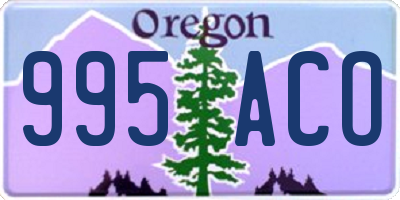OR license plate 995ACO