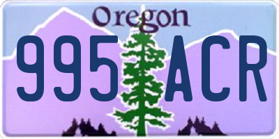 OR license plate 995ACR