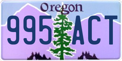 OR license plate 995ACT