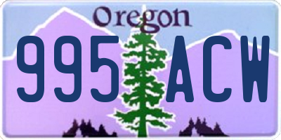 OR license plate 995ACW