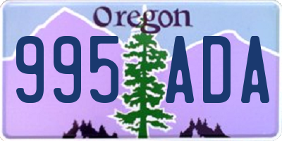 OR license plate 995ADA