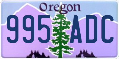 OR license plate 995ADC