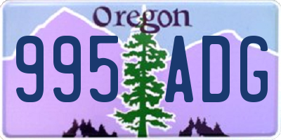 OR license plate 995ADG