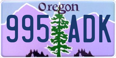 OR license plate 995ADK