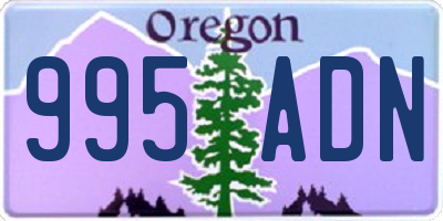 OR license plate 995ADN