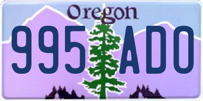 OR license plate 995ADO