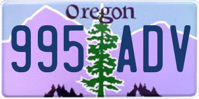 OR license plate 995ADV