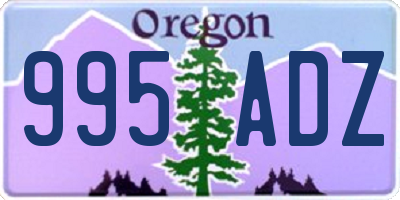 OR license plate 995ADZ