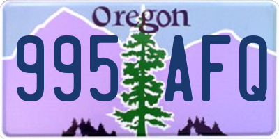 OR license plate 995AFQ