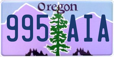 OR license plate 995AIA