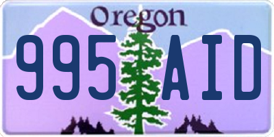 OR license plate 995AID