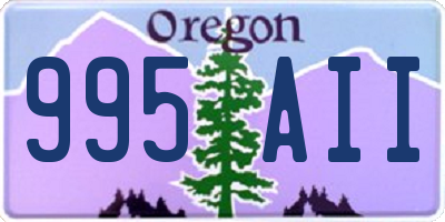 OR license plate 995AII