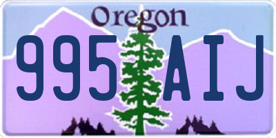 OR license plate 995AIJ