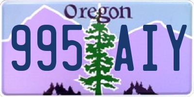 OR license plate 995AIY